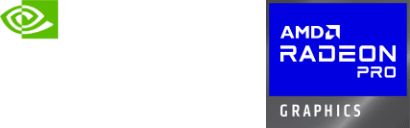 NVIDIA RTX and AMD Radeon Pro logos