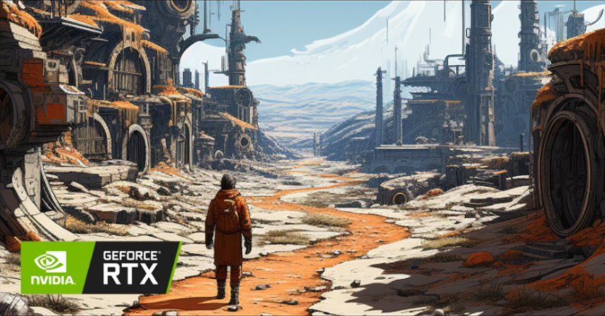 Video game image showing a great detailed virtual world thanks to NVIDIA GeForce RTX