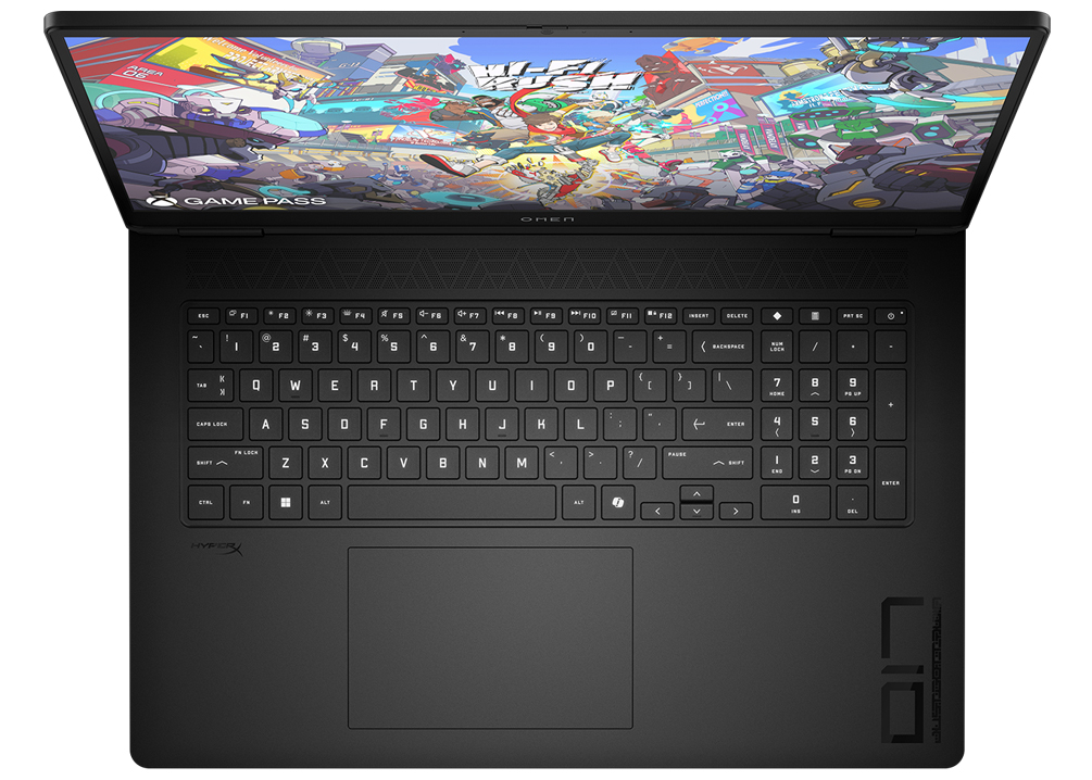 OMEN 17 inch Gaming Laptop with numeric keyboard and dual speakers tuned by hyperX