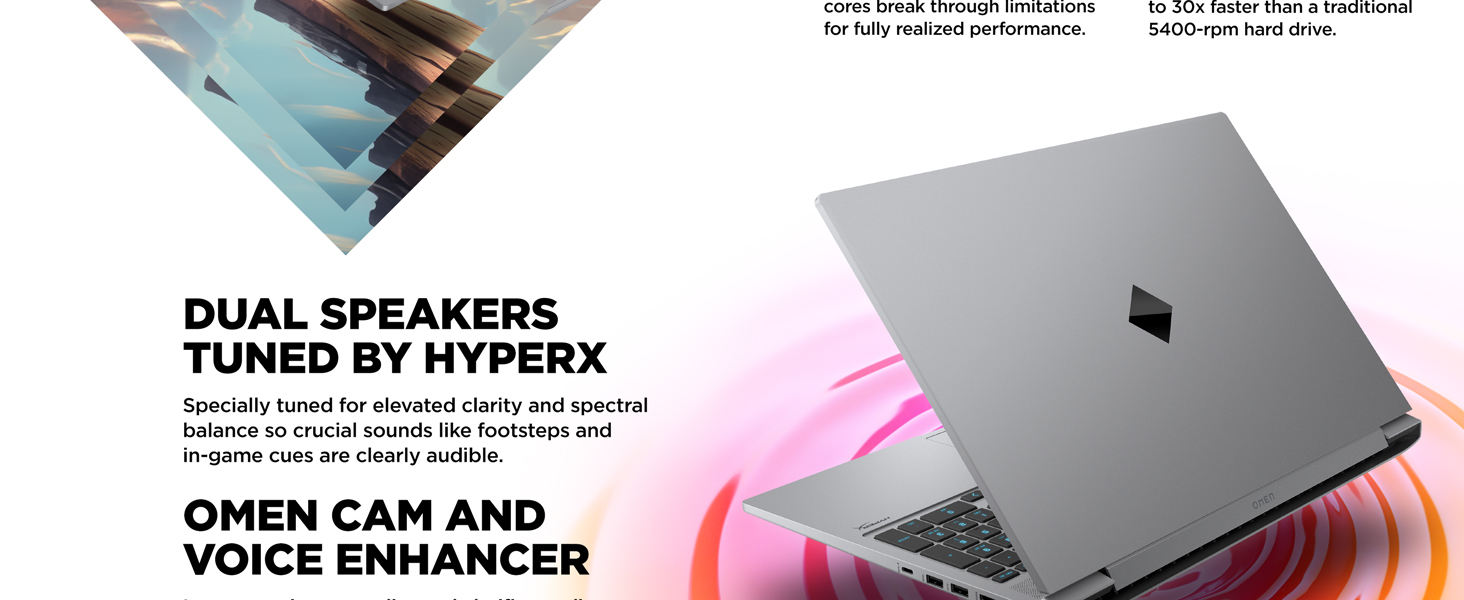 OMEN 16 Gaming Laptop, with dual speakers tuned by HyperX
